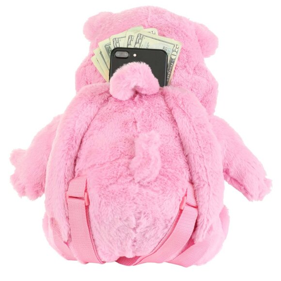 NEW Hungry Hungry Hippos Pink Plush Backpack - Picture 3 of 3